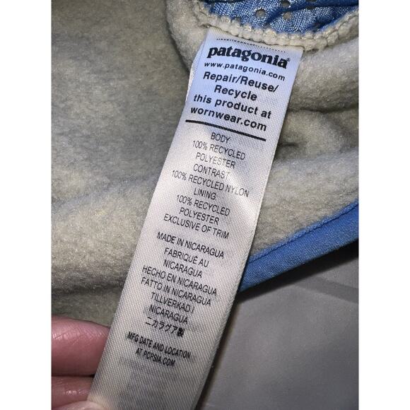 Patagonia Synchilla Fleece Unisex Jacket Size M Oatmeal Heather Blue Full Zip - Picture 11 of 16